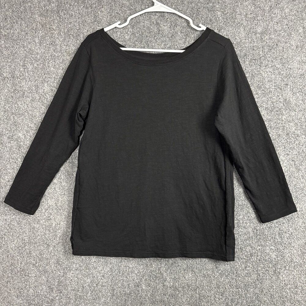 Pact Organic  Top Blouse  Womens Size S Black Minimalist Capsule